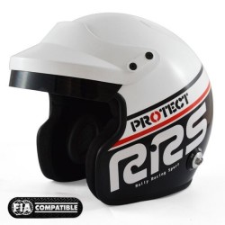 Kask rajdowy otwarty RRS PROTECT JET HANS FIA biały/czarny Snell SA2020