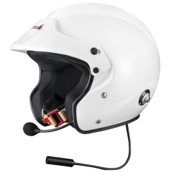 Kask rajdowy otwarty Stilo Sport Jet Plus FIA HANS - biały - interkom WRC