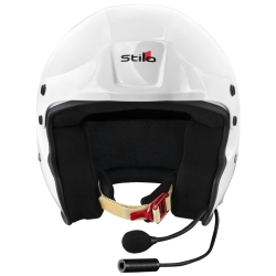 Kask rajdowy otwarty Stilo Sport Jet Plus FIA HANS - biały - interkom WRC